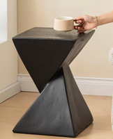 Nouvelle table d'appoint silencieuse de style Wabi-sabi, petite table d'angle simple pour salon, table d'appoint ancienne pour canapé, en oxyde de magnésium, idéale pour les gîtes.