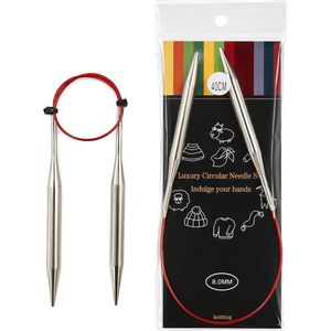 Aiguilles à tricoter à la main en fil teinté multicolore personnalisé, 40 cm et 60 cm, avec pochette de rangement, pour les nouveaux et jeunes apprenants en artisanat. - Product Image 1