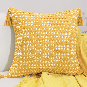 Funda <span class=keywords><strong>de</strong></span> Almohada Decorativa Boho <span class=keywords><strong>de</strong></span> Tejido <span class=keywords><strong>de</strong></span> Poliéster con Borlas - Product Image 4