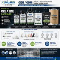 Capsules de créatine monohydrate micronisée Xuhuang, marque privée OEM ODM, complément nutritionnel sportif