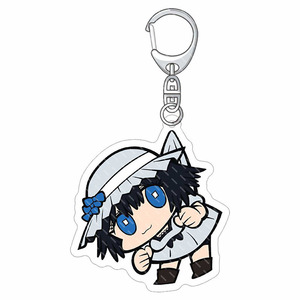 LLavero de plástico acrílico de Anime <span class=keywords><strong>Steins</strong></span> <span class=keywords><strong>Gate</strong></span> figura de dibujos animados Okabe Rintarou Makise Kurisu colgante llavero 6CM joyería impresa UV - Product Image 3