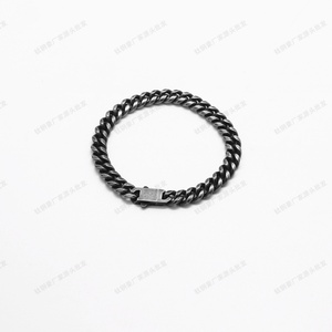 Stainless Steel Cuban Link Bracelet with Matte Vintage Finish Heavy Duty Chain Design Gothic Punk Style Jewelry <b>for</b> <b>Men</b> - Product Image 6