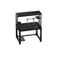 Plataforma de Trabajo de Seguridad con Tablero Colgante para Taller Mecánico, de Aleación de Aluminio ESD Negra con Superficie de Mármol