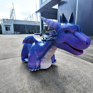 <span class=keywords><strong>Dragon</strong></span> animatronique à monter en silicone, voiture électrique à batterie 24V avec yeux lumineux et lumières clignotantes pour parc d'attractions - Product Image 2
