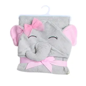 Wholesale kids Animal Bamboo Embroidered Hooded bath Towel Premium Baby Hooded Towel