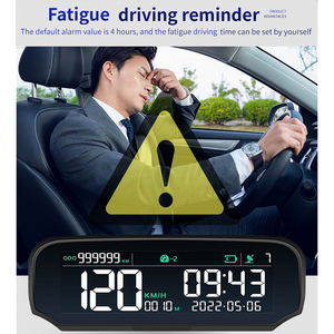 VJOYCAR Affichage tête haute universel pour voiture S100 Rappel de conduite en cas de fatigue Compteur de vitesse numérique Gps <span class=keywords><strong>Kmh</strong></span> <span class=keywords><strong>Mph</strong></span> - Product Image 5