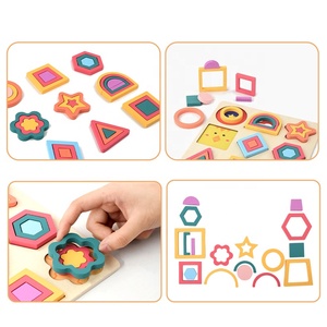Montessori houten 3D-vormpuzzelbord Creatief educatief speelgoed voor peuters en kinderen voor vroeg leren - Product Image 4