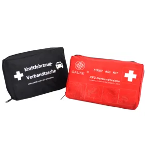 Bolsa de primeros auxilios personalizada DIN13164, kit médico portátil de plástico, kit de primeros auxilios de emergencia para coche