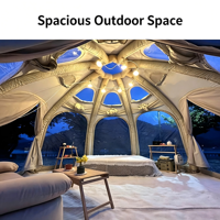 Tente de camping sphérique gonflable en coton imperméable, toute saison, portable, confortable, dôme surdimensionné, ouverture automatique rapide, 5m, 17,67m2