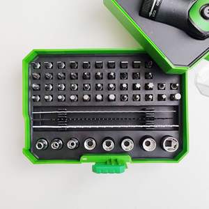 Juego de herramientas verde de 58 piezas con destornilladores para reparaciones domésticas, caja de herramientas manuales de acero aleado métrico - Product Image 3