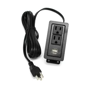 Black Color Surface Mounted USA power outlet 120V USB Charger Sockets USB Electric Outlet US USB Power Socket