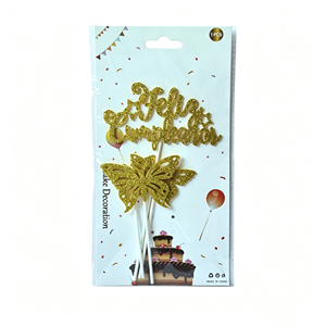 Décoration de gâteau papillon scintillant non tissé « Hello Cupcakes », 1 pièce, pour anniversaire, fournitures de fête, couleurs assorties - Product Image 6