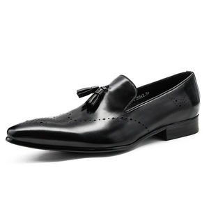 Zapatos de Vestir de Piel Genuina Marrón para Hombre, con Punta Puntiaguda, Sin Cordones, Plantilla Acolchada, para Todas las Temporadas, Envío Directo - Product Image 2