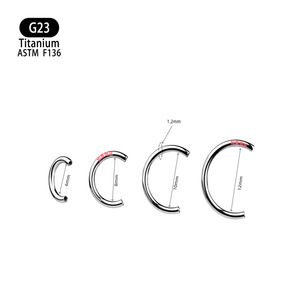 G23 Titanium U Shaped Horseshoe Rod Nose <b>Ring</b> <b>Lip</b> <b>Ring</b> 6mm 8mm 10mm 12mm ASTM F136 Body Jewelry - Product Image 1
