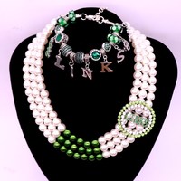 Personnalisé Noir Femmes Société Groupes Sororité Souvenir Bijoux Blanc Rose 1946 Liens Inc Colliers pour Dame Fête Cadeau