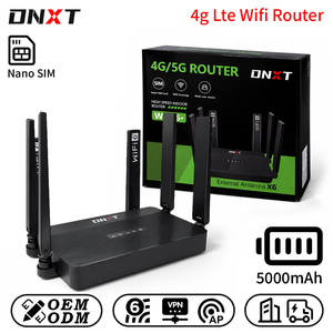 Router DNXT con Tarjeta SIM, <span class=keywords><strong>WiFi</strong></span> 6, Módem de 2.4GHz, <span class=keywords><strong>WiFi</strong></span> Portátil, Modo AP 4G, VPN, Router <span class=keywords><strong>WiFi</strong></span> Cat4 de 5000mAh, Nuevo para Uso en Oficina - Product Image 1