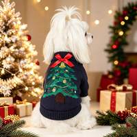 Pull d'hiver pour petit chien, tricot rayé, motif dinosaure mignon, vêtements pour chiot, tenue d'hiver pour animal de compagnie, vente en gros