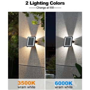 4 góc cổng phía trước phát ra LED năng lượng mặt trời ngoài trời đèn sân vườn trang trí đường phố vườn năng lượng mặt trời Powered cảm biến Đèn tường - Product Image 3