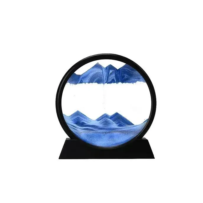 Home Office Decoration Sand Hourglass Moving Sand Art Picture Round Glass Hourglass 3d Hourglass Deep Sea Sandscape