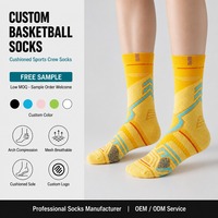Chaussettes de sport respirantes à soutien de la voûte plantaire pour hommes et femmes, chaussettes de compression pour la compétition, chaussettes de basket-ball pour joueurs