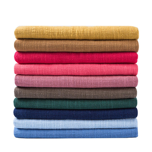 En stock – Tissu en mousseline de lin 100 % coton léger et uni 15S pour vêtements d'enfants - Product Image 1