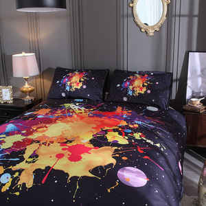 Kustom pola Planet cat air Modern penutup selimut ukuran penuh dan Set tempat tidur untuk anak laki-laki dan bergaya - Product Image 3