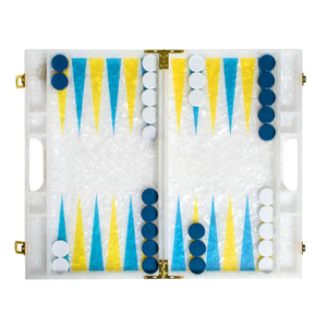 Juegos de Backgammon Lucite acrílico magnético de lujo de 14 "x 8,5" x 2 "con piezas de juego tazas de dados elegante decoración de juego de mesa de café - Product Image 6
