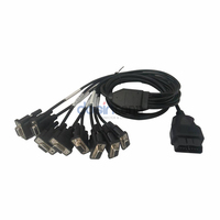 Cable de Diagnóstico OBD2 Macho de 16 Pines a Interfaz Hembra DB9 de 8 Puertos, Serie RS232