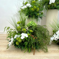 Ensemble de fleurs artificielles en soie durables faites à la main, style forêt, vert et blanc, pour décoration romantique rétro de mariage, allée, fête et extérieur