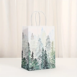 Christmas Tote <b>Bags</b> With Handles Xmas Kraft Paper Gifts Supplies Santa Snowman Treat <b>Bags</b> Decor Xmas Party <b>Bags</b> - Product Image 2