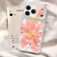 Nouvelle Coque de Téléphone en Cuir Motif Fleur de Lys Étoile Blanche Coque Arrière pour iPhone 16 12 15 17 Air Pro Max