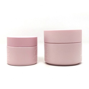 50ml 100ml Custom Color Matte Glass Cosmetic Jar for Skin Care with Plastic Cap and Tube - Product Image 4