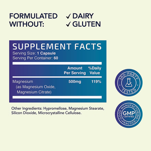 Suplemento vegano de relajación y soporte cerebral OEM de etiqueta privada cápsulas de citrato de magnesio orgánico glicinato - Product Image 5