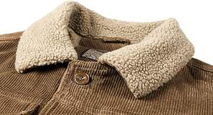 Chaqueta de pana con forro sherpa para hombre, fabricada por OEM, chaqueta de pana marrón de invierno, personalizable, ropa de calle para hombre - Product Image 2