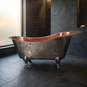 Baignoire de luxe en cuivre antique à pattes - Artisanat indien écologique, durable, pliable et portable - Product Image 1