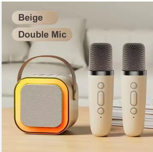 Mini Máquina <span class=keywords><strong>de</strong></span> Karaoke K12 con Pedidos <span class=keywords><strong>de</strong></span> <span class=keywords><strong>Canciones</strong></span> Móviles, 2 Micrófonos Inalámbricos, Luces LED, Portátil para Fiestas y Regalos - Product Image 5