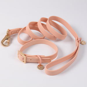 Logotipo personalizado de lujo al por mayor Multicolor verde azul <span class=keywords><strong>Collar</strong></span> recubierto de PVC <span class=keywords><strong>collar</strong></span> de perro y conjunto de correa de lujo <span class=keywords><strong>collar</strong></span> de correa de perro - Product Image 3