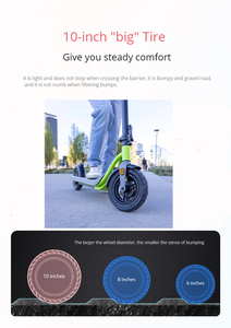 Almacén DE LA UE <span class=keywords><strong>Black</strong></span> <span class=keywords><strong>Friday</strong></span> Scooter eléctrico para adultos Rueda de aire de 10 pulgadas 36V 350W E-scooter eléctrico de doble freno para niños y adultos - Product Image 4