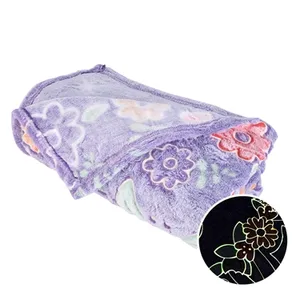 Flannel Blanket Factory Wholesale Knitted Floral Cartoon Soft Cozy Glow In The Dark Flannel Blankets