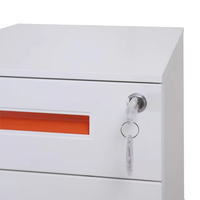 Meuble de rangement mobile en acier à 2 tiroirs pour classement, sous le bureau, en métal, avec serrure et roulettes