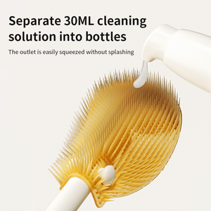 Bebestep, Juego de cepillos para biberones multifuncional portátil ecológico, cepillo de silicona con borde extraíble para chupete, taza de paja - Product Image 4