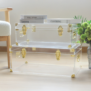 Sang trọng thiết lập củ<span class=keywords><strong>a</strong></span> 2 aceylic thân cây trang trí rõ ràng Acrylic-Đồ chơi thân cây với Vàng Khó<span class=keywords><strong>a</strong></span> Phụ Kiện - Product Image 1