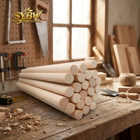 Vente en gros de tiges en bois, longueur 1219,2 mm, diamètres de 3,2 mm à 22,2 mm, directement de l'usine, idéales pour la fabrication de meubles, le bricolage et le jardinage