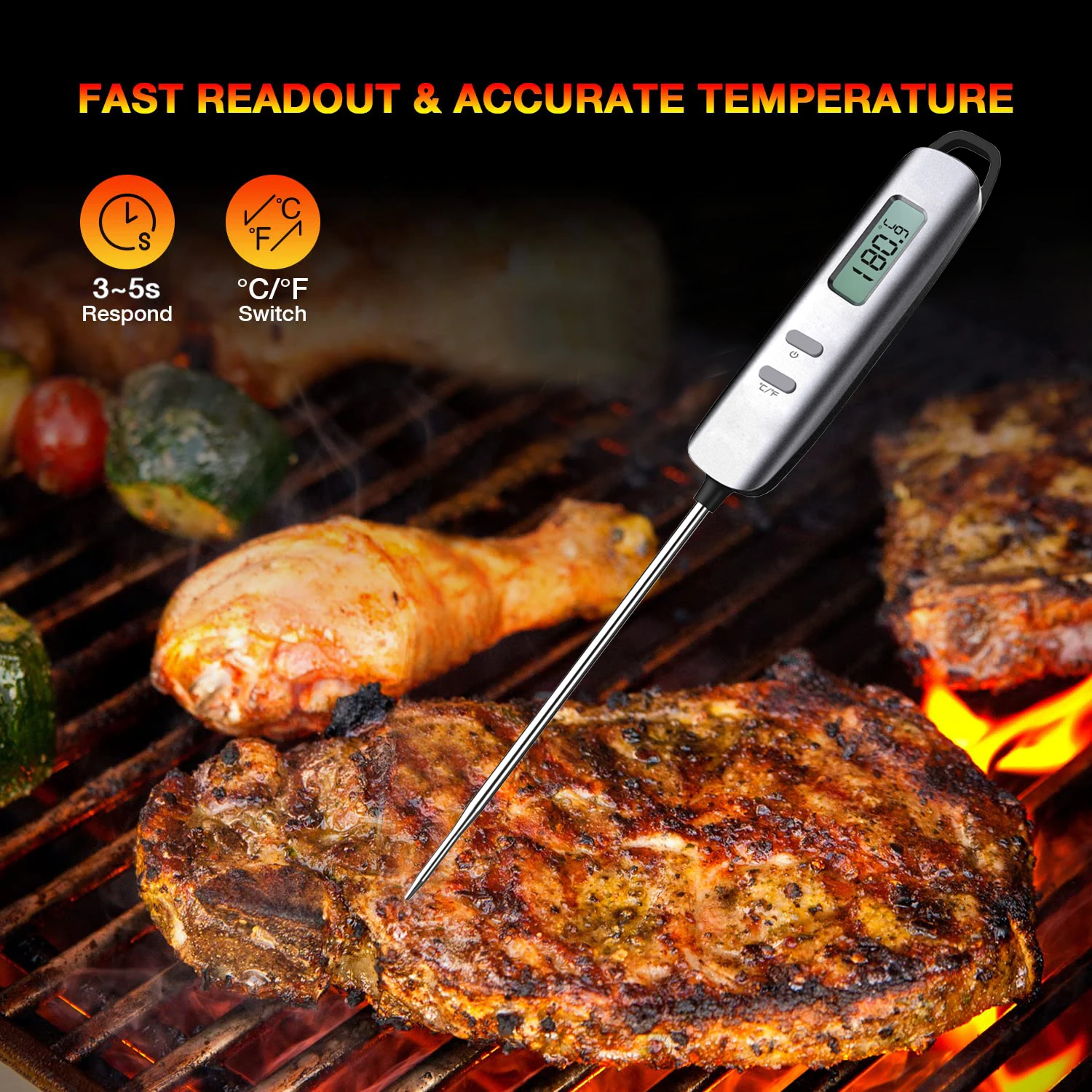 Portable Meat microwave thermometer wireless probe candy food kitchen cooking thermometer
