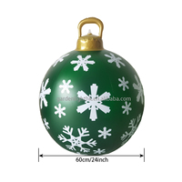 Boules gonflables écologiques en PVC vert de haute qualité de 60 cm, flocons de neige, décorations de jardin de Noël, utilisation pour les fêtes, commande minimum de 100 pièces