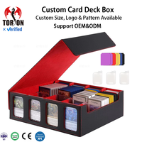   Boîte de rangement portable grande capacité pour cartes à collectionner, 4 rangées, avec 4 fenêtres de visualisation pour collections de cartes TCG CCG