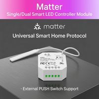 Module d'interrupteur intelligent LED ultra-compact compatible Matter Over Mini Thread pour Apple Home, Google, Alexa, pour éclairage traditionnel et lampes LED