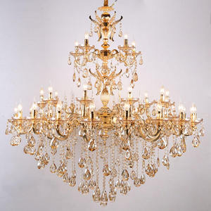 Lustre de mariage décoration lumière escalier villa hôtel suspendu luxe led lampe en cristal doré - Product Image 5