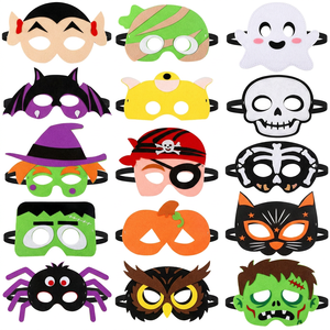 Masques en feutre écologiques, durables et amusants pour enfants, avec logo personnalisé, pour les fêtes d'Halloween - Product Image 1
