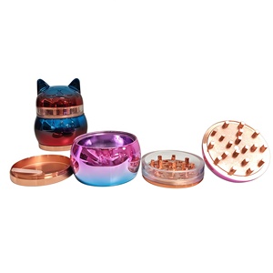 NOUVEAU Accessoires pour fumeurs : Broyeur à tabac fantaisie en alliage de zinc, forme grenouille et chat, pour les boutiques de fumeurs - Product Image 2
